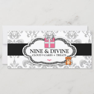 311 Divine Grey White Damask Gift Box & Teddy Bear