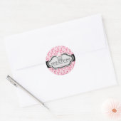 311 Divine Pink Polka Dot Cupcakes Ronde Sticker (Envelop)