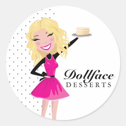 311 Dollface Desserts Blondie Cookies Ronde Sticker (Voorkant)