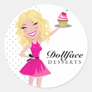 311 Dollface Desserts Blondie Ronde Sticker