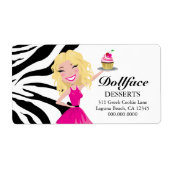 311 Dollface Desserts Blondie Zebra Print Etiket (Voorkant)
