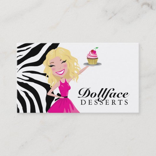 311 Dollface Desserts Blondie Zebra Visitekaartje (Voorkant)