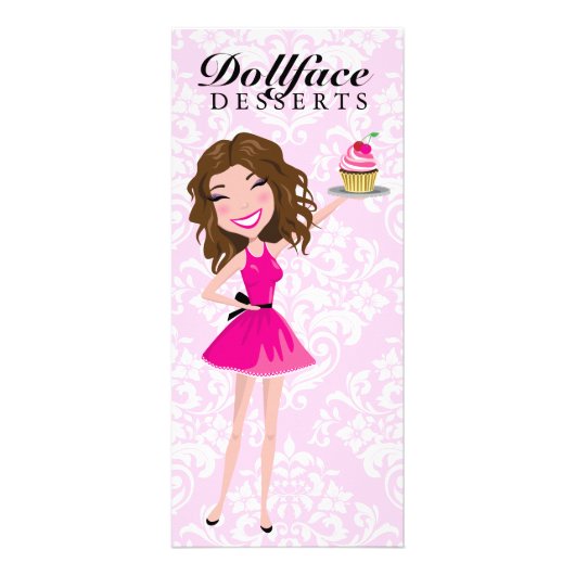 311 Dollface Desserts Brownie Pink Damask Menu (Voorkant)