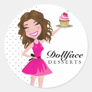 311 Dollface Desserts Brownie Ronde Sticker