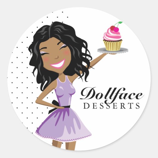 311 Dollface Desserts Ebonie Ronde Sticker (Voorkant)