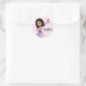 311 Dollface Desserts Ebonie Roze Damask Ronde Sticker (Tas)