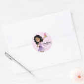 311 Dollface Desserts Ebonie Roze Damask Ronde Sticker (Envelop)