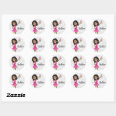 311 Dollface Desserts Heet Roze Ebonie Damask Ronde Sticker (Vel)