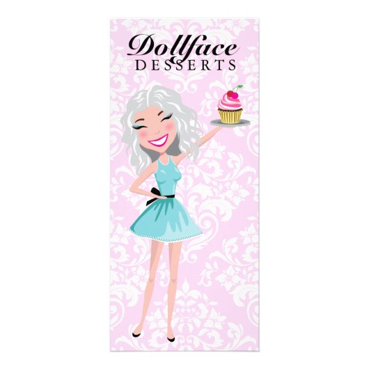 311 Dollface Desserts Ivorie Pink Damask Menu (Voorkant)