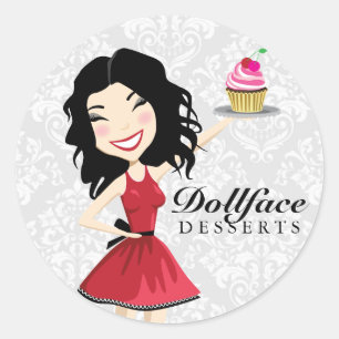 311 Dollface Desserts Kimmie Damask Ronde Sticker