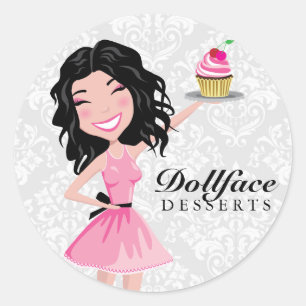311 Dollface Desserts Kohlie Damask Ronde Sticker