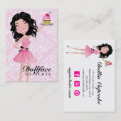 311 Dollface Desserts Kohlie Pink Damask 3,5 x 2 Visitekaartje (Voorkant / Achterkant)
