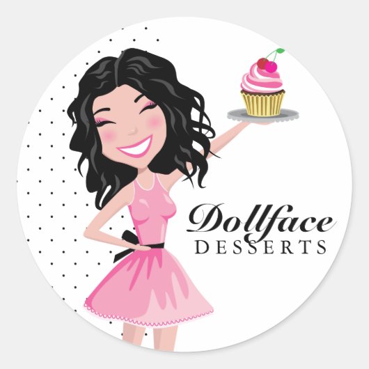 311 Dollface Desserts Kohlie Ronde Sticker (Voorkant)