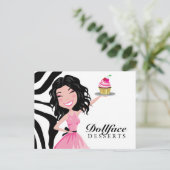 311 Dollface Desserts Kohlie Zebra Briefkaart (Staand voorkant)