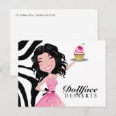 311 Dollface Desserts Kohlie Zebra Briefkaart (Voorkant / Achterkant)