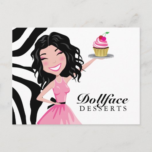 311 Dollface Desserts Kohlie Zebra Briefkaart (Voorkant)