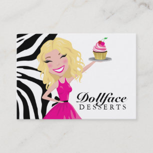 311 Dollface Desserts Zebra Blondie 3,5 x 2 Visitekaartje