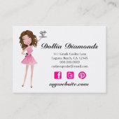 311 Dollface Diamonds Brownie Zebra 3.5 x 2 Visitekaartje (Achterkant)