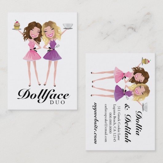 311 Dollface Duo Brunetter Blonde Ombre Visitekaartje (Voorkant / Achterkant)