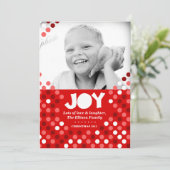 311 Dotted Joy Photo Holiday Card Feestdagenkaart (Staand voorkant)