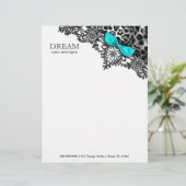 311 Dream in Leopard en Lace Aqua Briefhoofd Ontwerp (Staand voorkant)