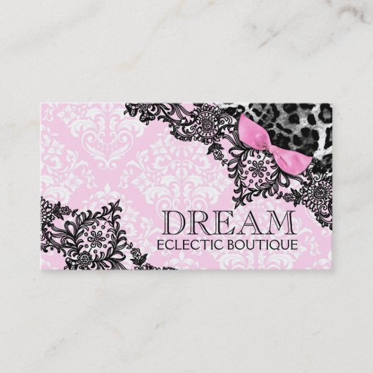 311 Dream in Leopard & Lace Girly Pink Visitekaartje (Voorkant)