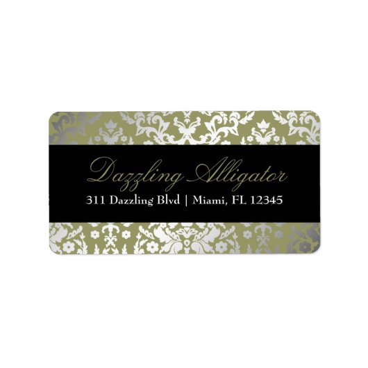 311 Duizelingwekkende Damask Alligator Etiket (Voorkant)