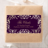 311 Duizelingwekkende Damask Gold Ivory Deep Paars Etiket (Insitu)
