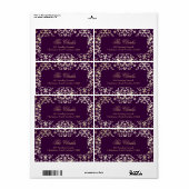 311 Duizelingwekkende Damask Gold Ivory Deep Paars Etiket (Full Sheet)