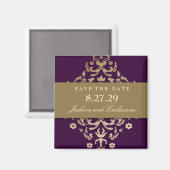 311-Duizelingwekkende Damask Gouden Ivoor Aubergin Magneet (Voorkant / Achterkant)