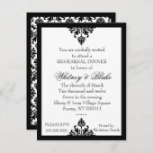 311 EBONY IVORY DAMASK INVITATION UITNODIGING BRIEFKAART (Voorkant / Achterkant)
