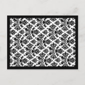 311 EBONY IVORY DAMASK INVITATION UITNODIGING BRIEFKAART (Achterkant)