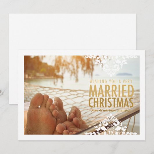 311 Een zeer gehuwde kersttan-feestelijke fotokaar Feestdagenkaart (Voorkant / Achterkant)