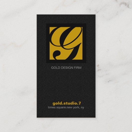 311-EENVOUDIG SQUARE MONOGRAM TEXTURE-GOLD VISITEKAARTJE (Voorkant)