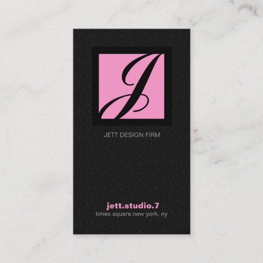 311-EENVOUDIG SQUARE MONOGRAM TEXTURE-PINK VISITEKAARTJE (Voorkant)