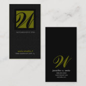 311-EENVOUDIG SQUARE MONOGRAM TEXTURE-SAGE VISITEKAARTJE (Voorkant / Achterkant)