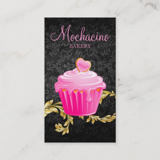 311 Elegant Bakery Visitekaartje Cupcake Black Gol (Voorkant)