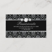 311 Elegant Jewelry Diamonds Silver Black Damask Visitekaartje (Voorkant)
