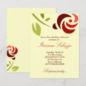 311-ELEGANT ROOS INVITATIE UITNODIGING BRIEFKAART (Voorkant / Achterkant)