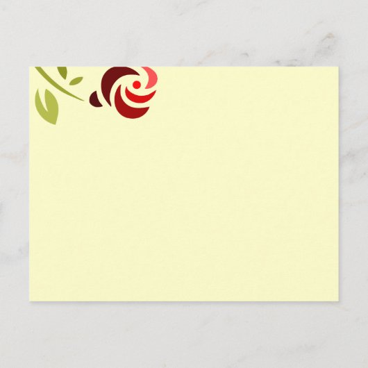 311-ELEGANT ROOS INVITATIE UITNODIGING BRIEFKAART (Achterkant)