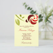 311-ELEGANT ROOS INVITATIE UITNODIGING BRIEFKAART (Staand voorkant)