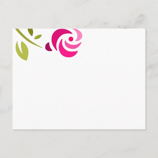 311-ELEGANTE ROZE ROOS UITNODIGING (Achterkant)