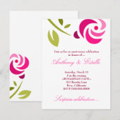 311-ELEGANTE ROZE ROOS UITNODIGING BRIEFKAART (Voorkant / Achterkant)