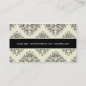 311-Elizabeth Cream et Blanc - Schets Damask Visitekaartje (Achterkant)