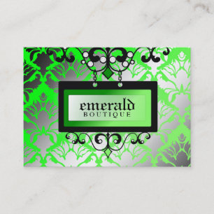 311 Emerald Boutique Sign Damask Shimmer Visitekaartje