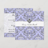 311-Emmy Perry Winkle Damask Invitation Kaart (Voorkant / Achterkant)