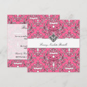 311-Emmy roze delish Damask Invitation Kaart (Voorkant / Achterkant)