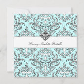 311-Emmy Sky Damask Invitation Kaart (Voorkant)