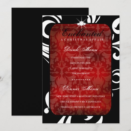 311-Enchanted Red Swanky Swirl Dinner / Menu Drink (Voorkant / Achterkant)