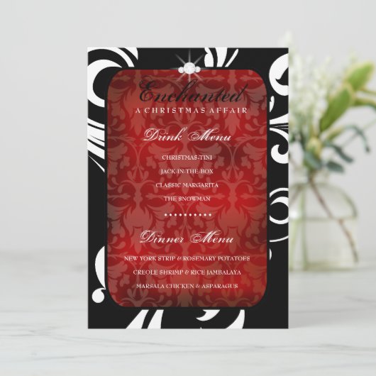 311-Enchanted Red Swanky Swirl Dinner / Menu Drink (Staand voorkant)